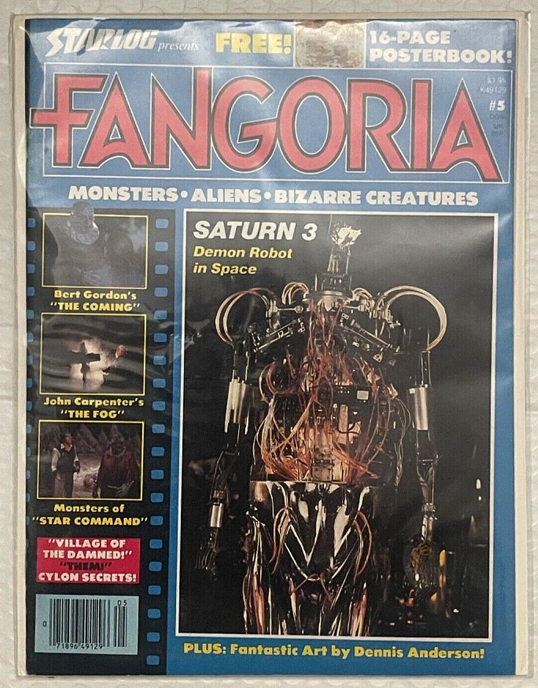 FANGORIA MAGAZINE #5 1980 THE FOG SATURN 3 RARE VINTAGE-Includes Poster-MINT!