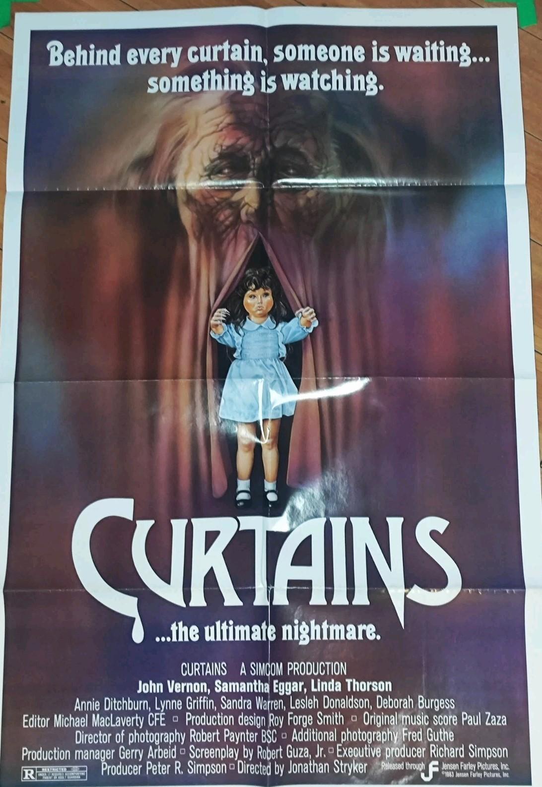 Horror "Curtains" Original One Sheet Vintage Movie Poster 27x41 (1983) 