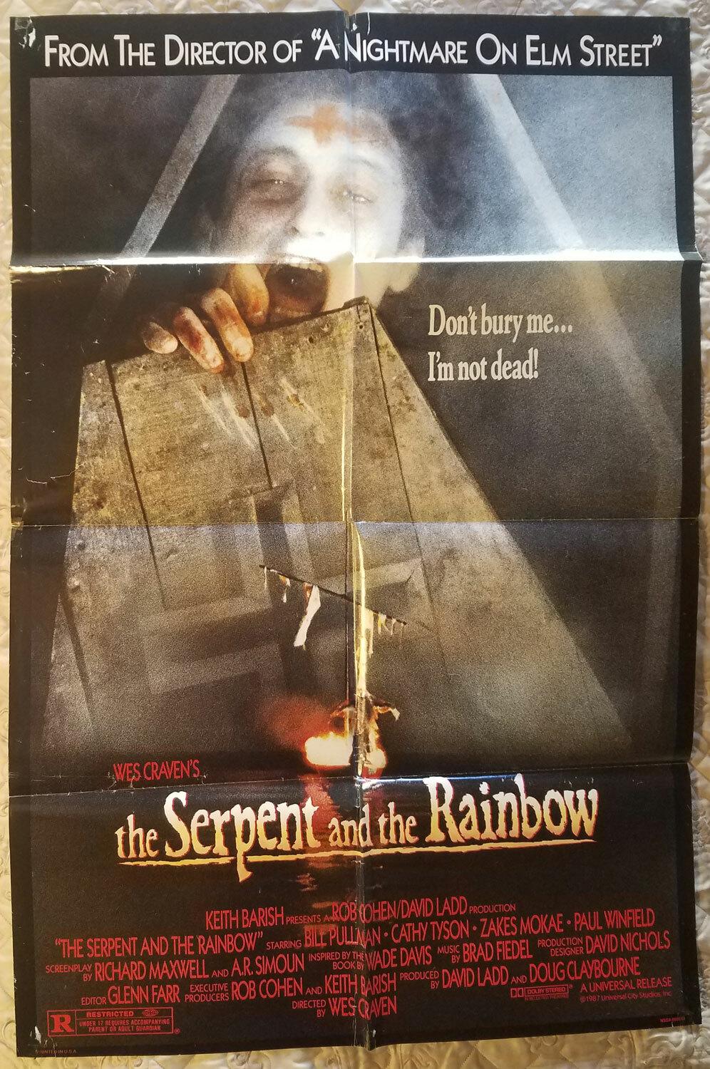 THE SERPENT AND THE RAINBOW Original Movie Poster 1988 One Sheet Folded Horror
