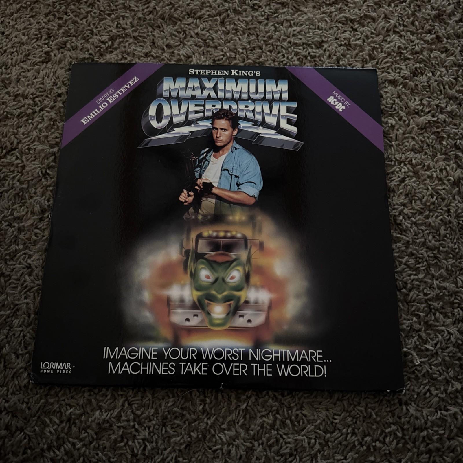 MAXIMUM OVERDRIVE Laserdisc LD EXCELLENT CONDITION RARE STEPHEN KING DIRECTS!