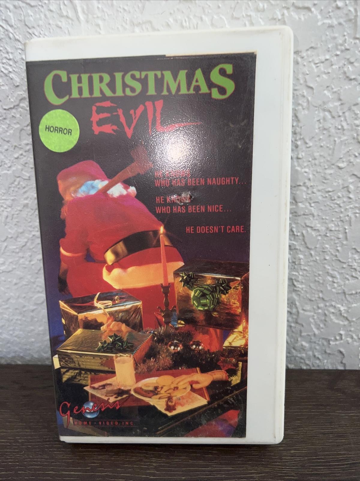 RARE Christmas Evil (VHS) Vintage Clamshell Horror Film 1986 Genesis Jackson (9)