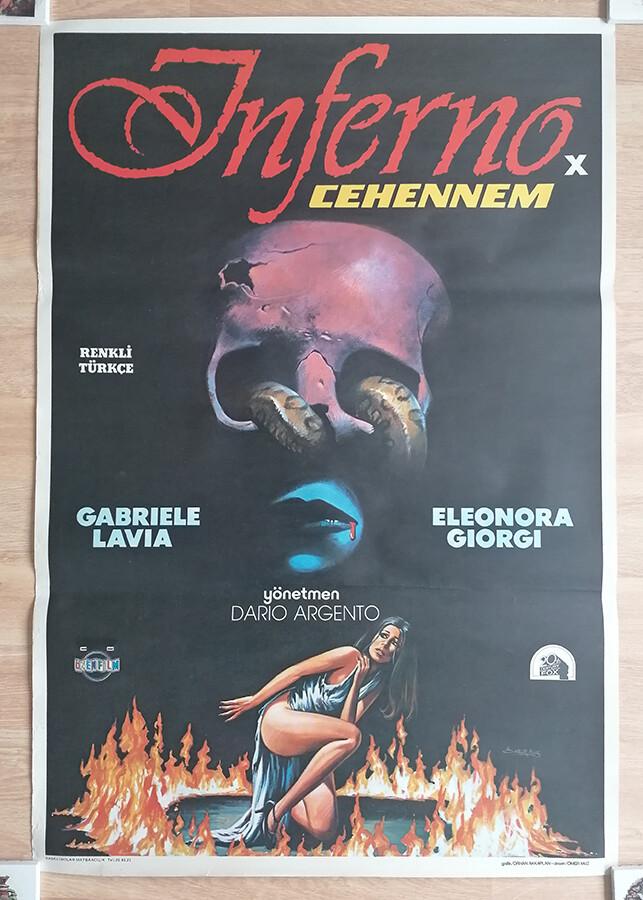 Inferno Original Vintage Movie Cinema Turkish Poster from 1980 Dario Argento
