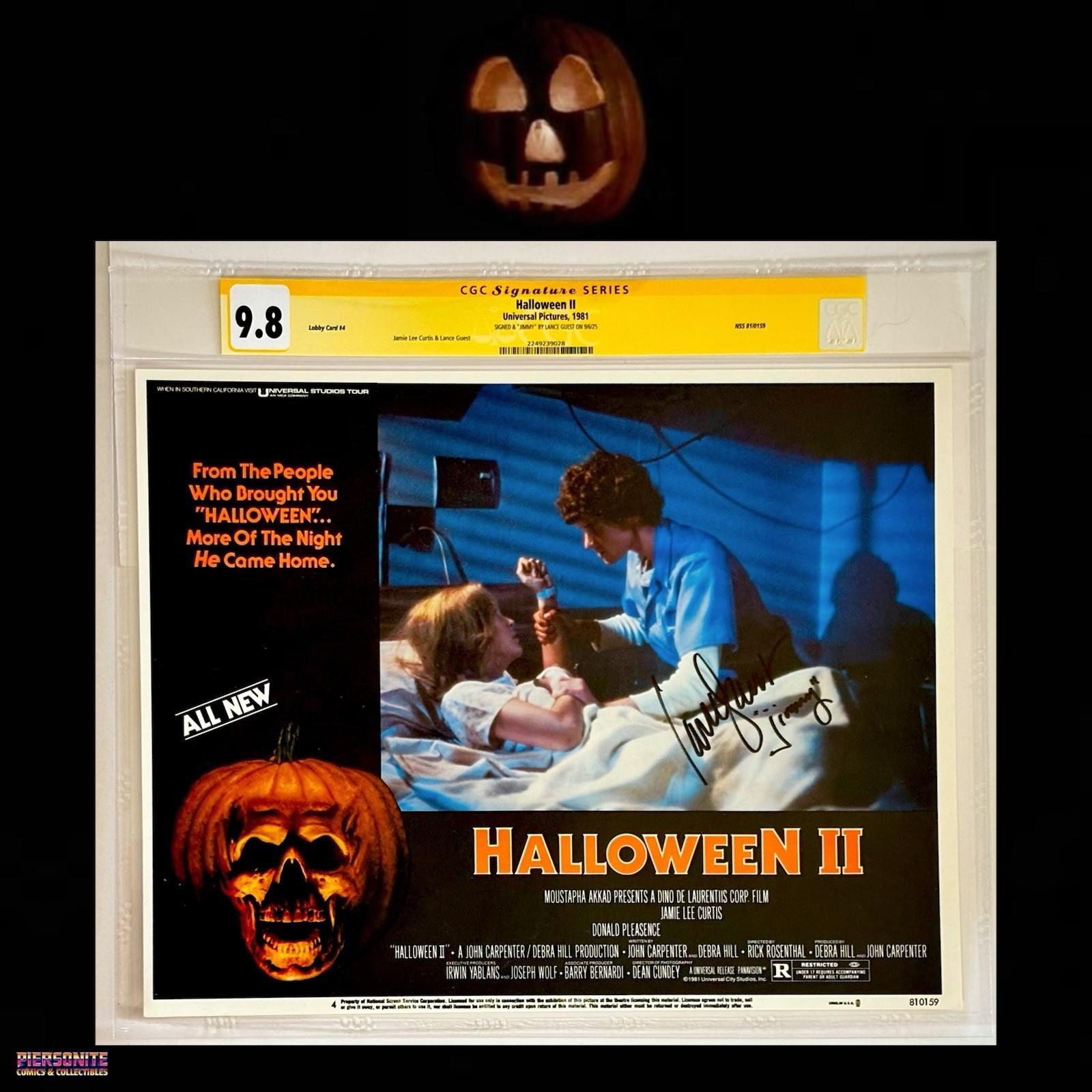 CGC 9.8 SS Halloween II Lobby Card #4 signed by Lance Guest 11x14 1981