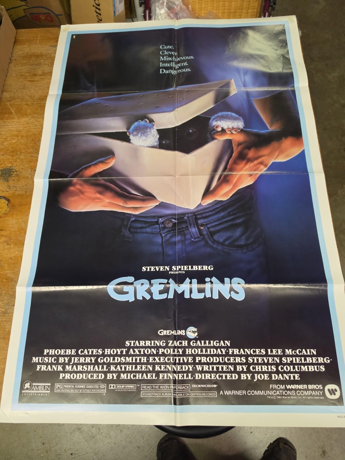 1984 Gremlins Original One Sheet Movie Poster 27x41" Gizmo, Spielberg NSS840040
