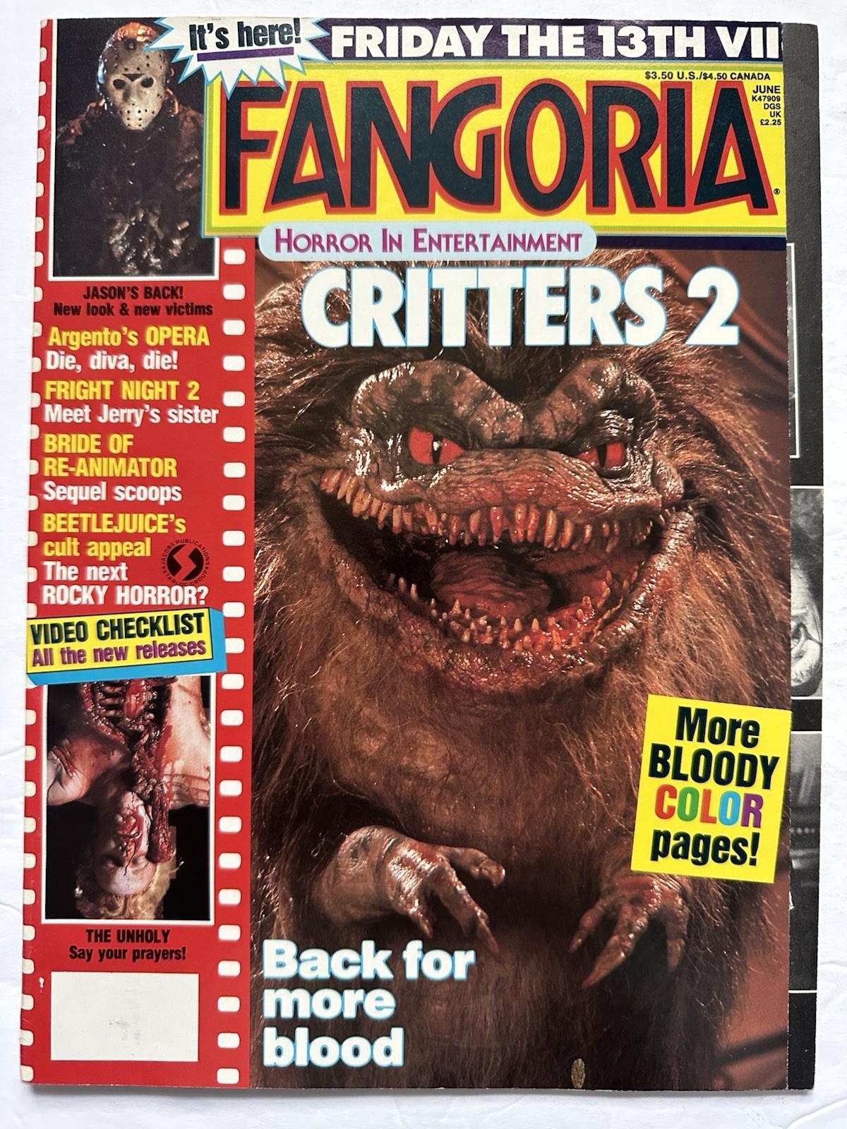 Fangoria #74 June 1988 (Starlog) “Critters 2” Cover, Friday the 13th VII, Jason