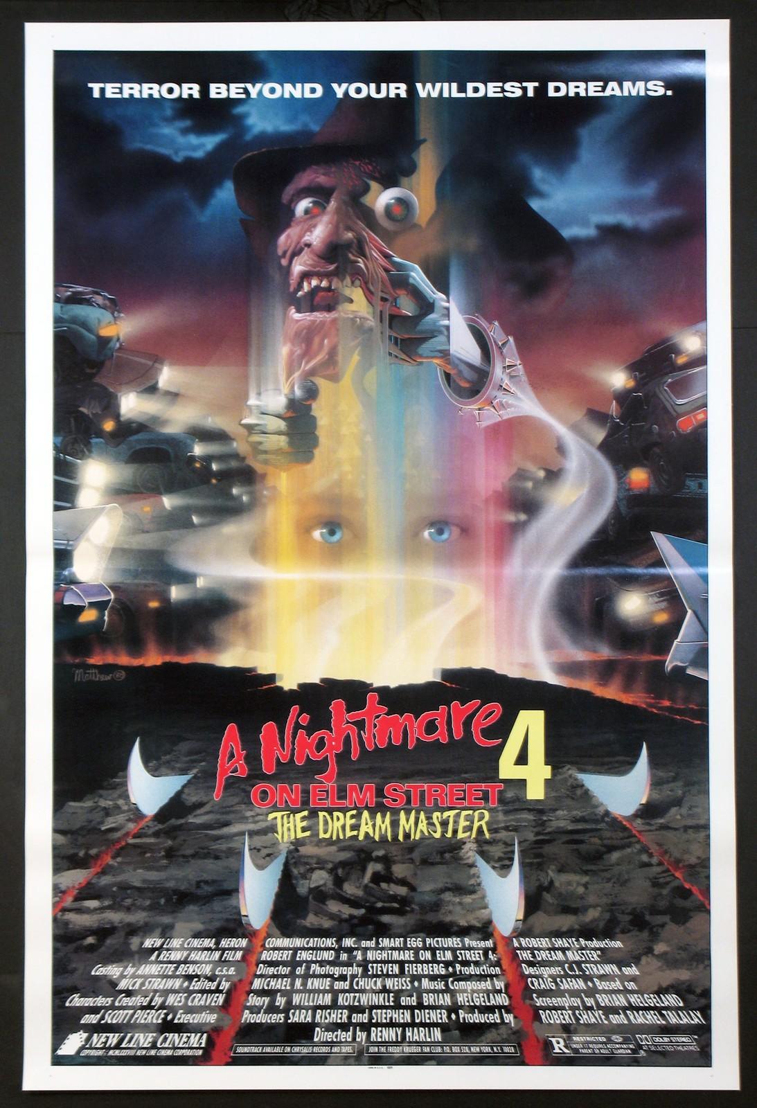 NIGHTMARE ON ELM STREET 4 IV THE DREAM MASTER FREDDY KRUEGER HORROR 1988 1-SHEET