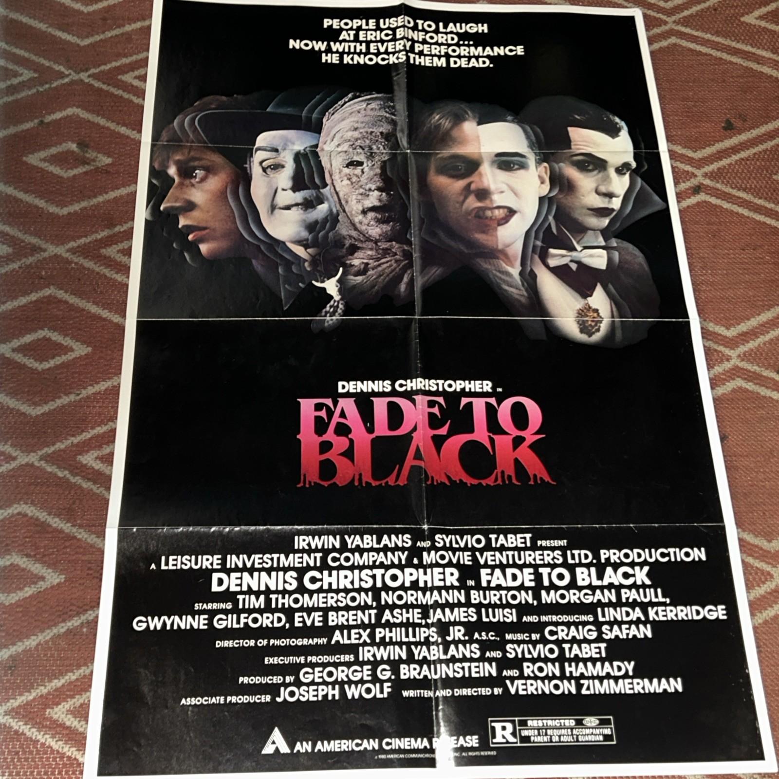 Fade to Black 1980 Horror Movie One-Sheet Poster 27x41 Original