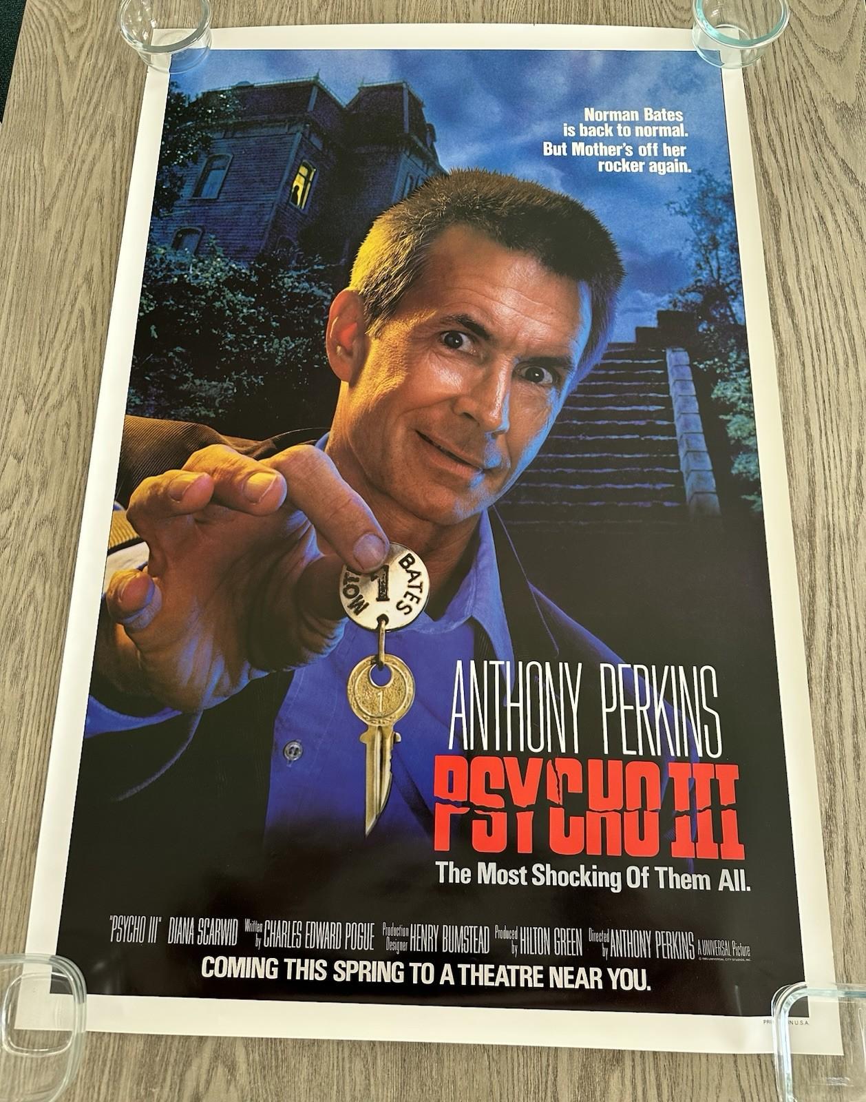 PSYCHO 3 - ADVANCE ORIGINAL VINTAGE MOVIE POSTER 1986 27 x 41 - ANTHONY PERKINS