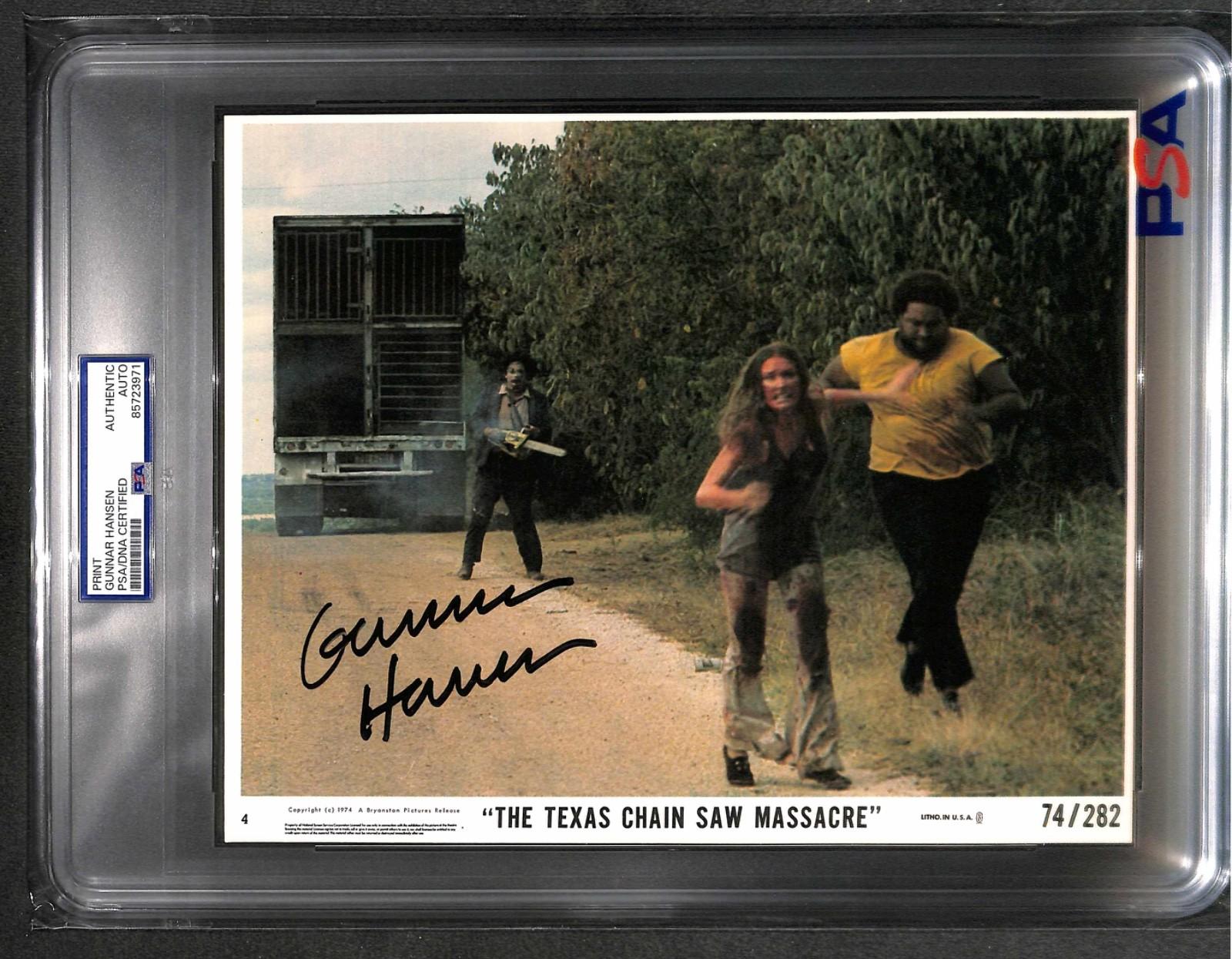 Signed Gunnar Hansen Lobby Card 1974 Texas Chainsaw Massacre Autograph Photo PSA
