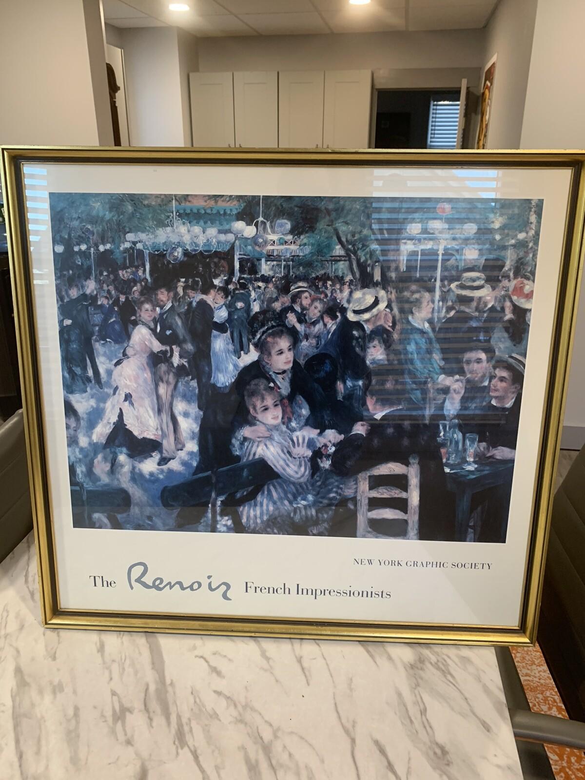 Vintage Rare Framed Poster “Pierre-Auguste Renoir”New York Graphic Society🖼️