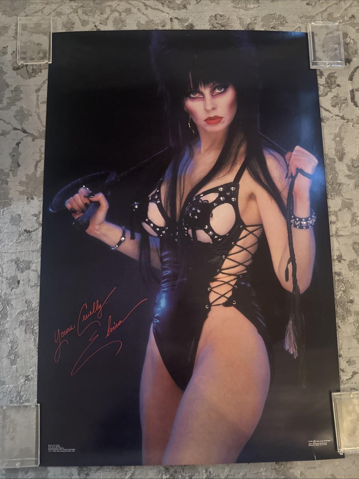 Original 1986 Elvira Mistress of the Dark Cruelly Yours Poster 23"X35” RARE SIZE