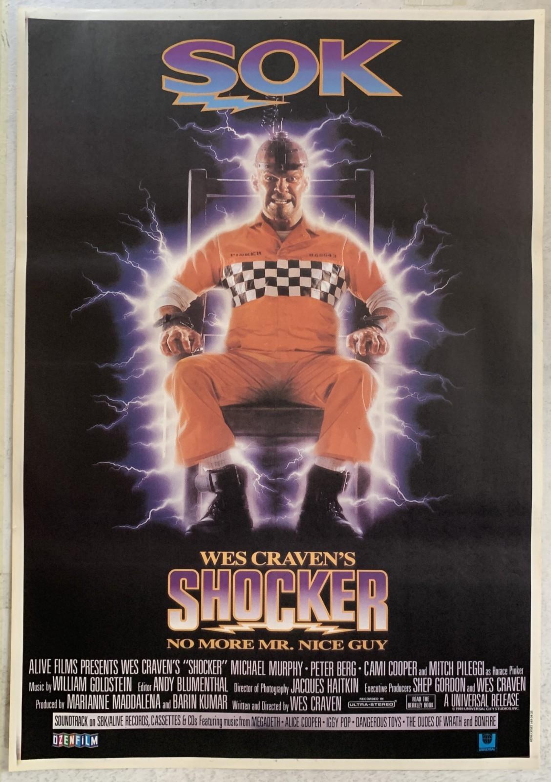 Shocker 1989 Michael Murphy Wes Craven Vintage Movie Poster