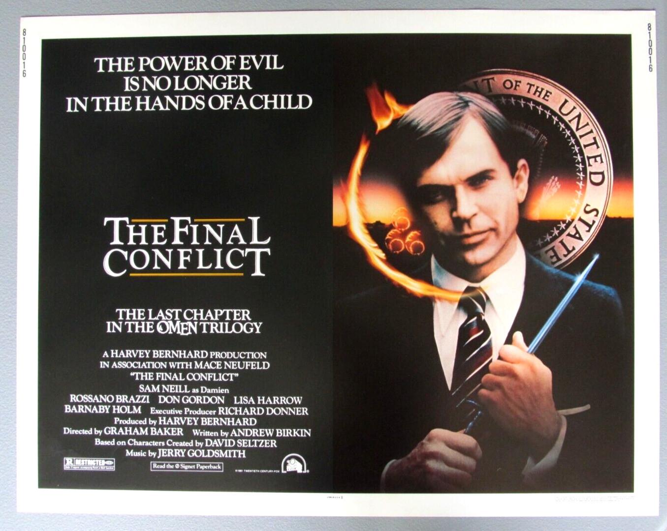 THE FINAL CONFLICT ORIGINAL ROLLED 22X28 MOVIE POSTER 1981 HALF SHEET OMEN NEILL