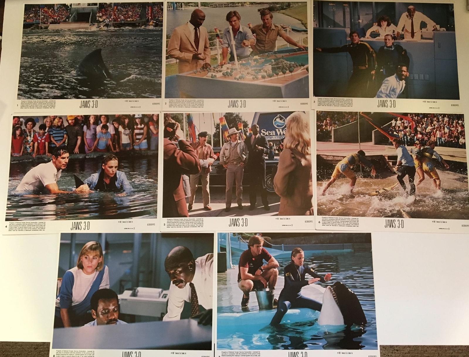 Jaws 3-D (1983) Lobby Card (Set of 8) Original 8 x 10 Dennis Quaid