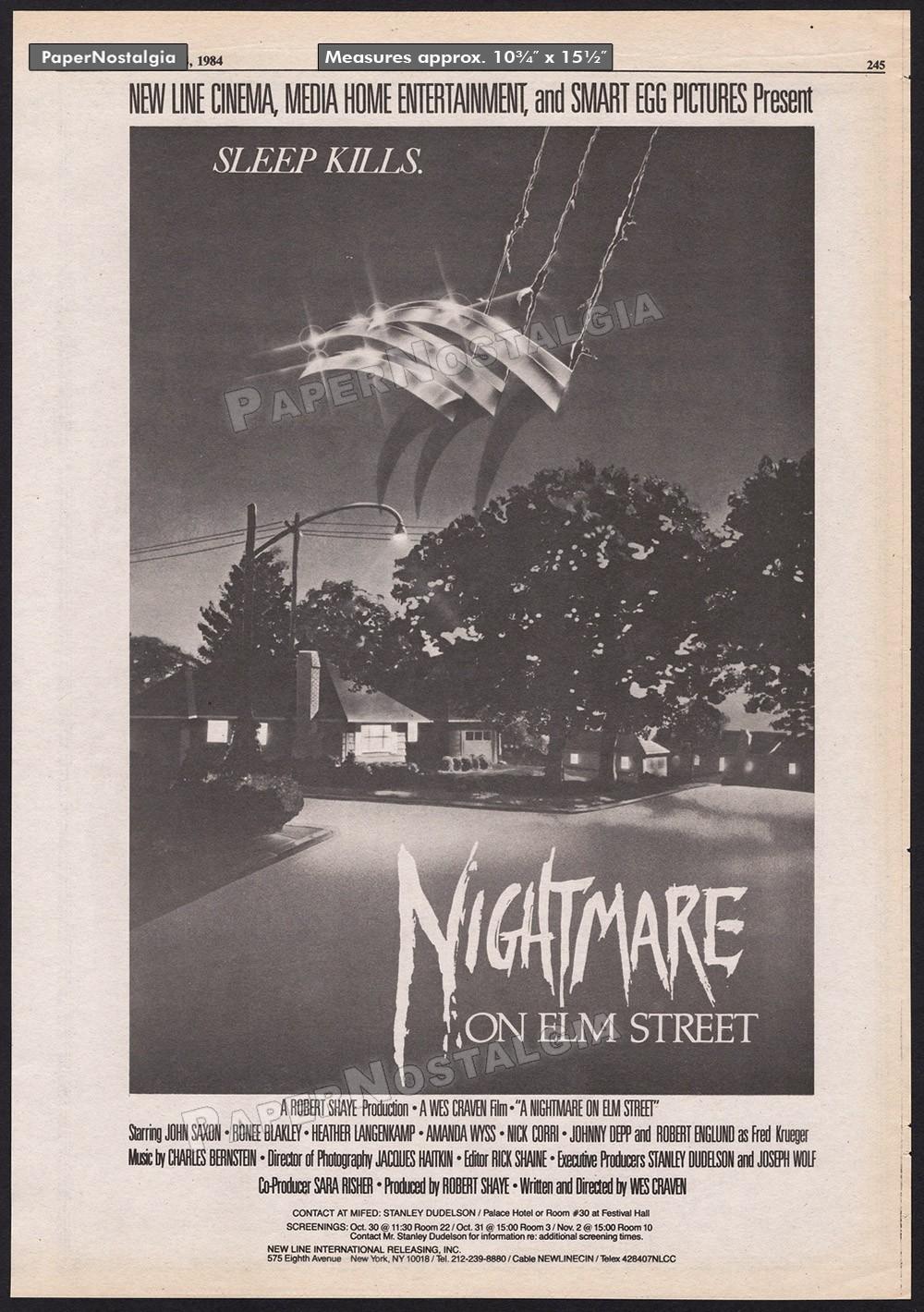 A NIGHTMARE ON ELM STREET – Original 1984 Trade AD / poster – Wes Craven