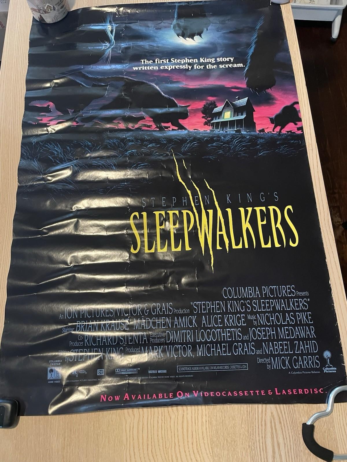 SLEEPWALKERS 1992 RARE ORIGINAL MOVIE POSTER ROLLED 27x40 STEPHEN KING Video