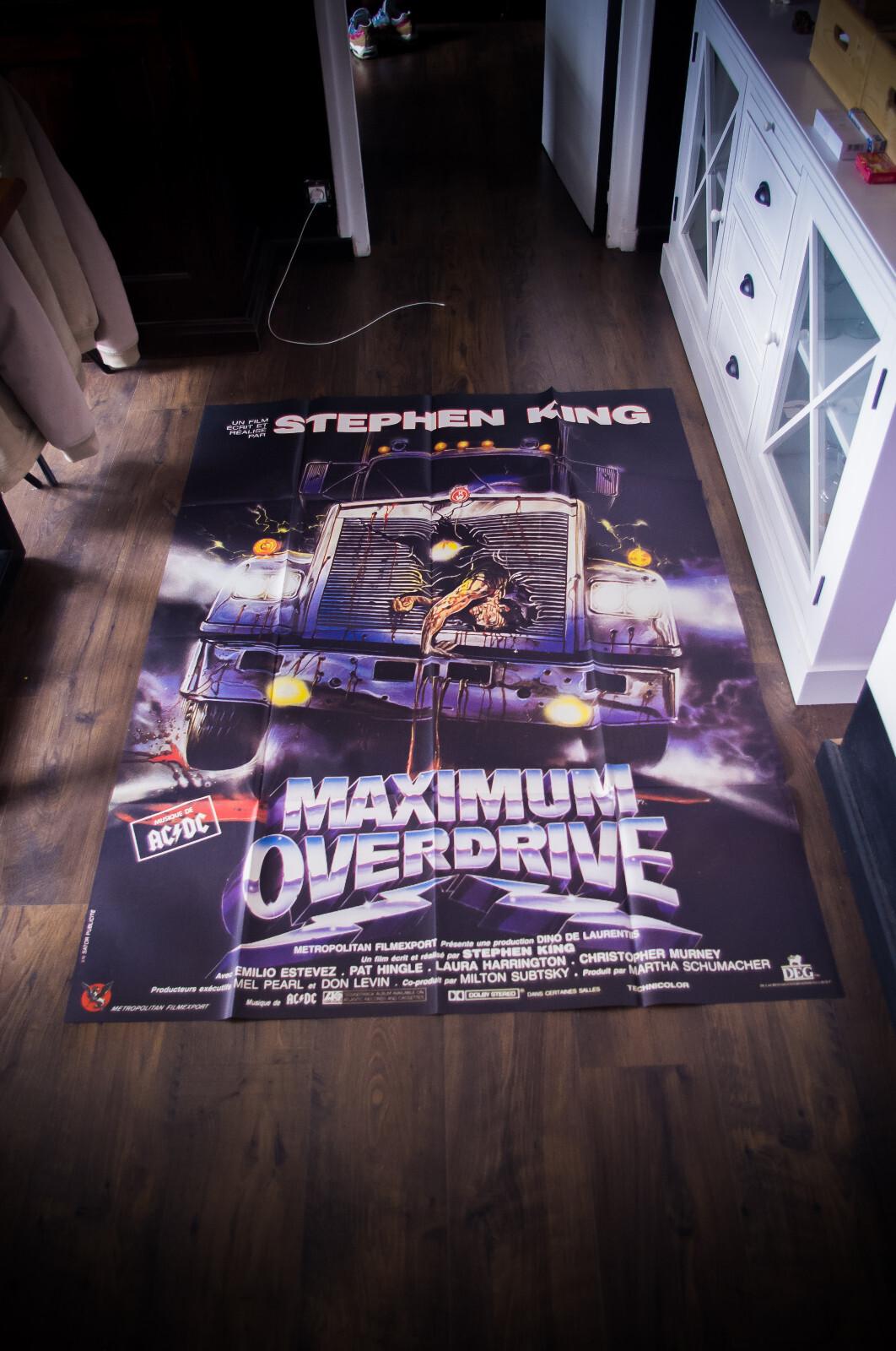 MAXIMUM OVERDRIVE Stephen King French Grande Vintage Movie Poster Original 1986