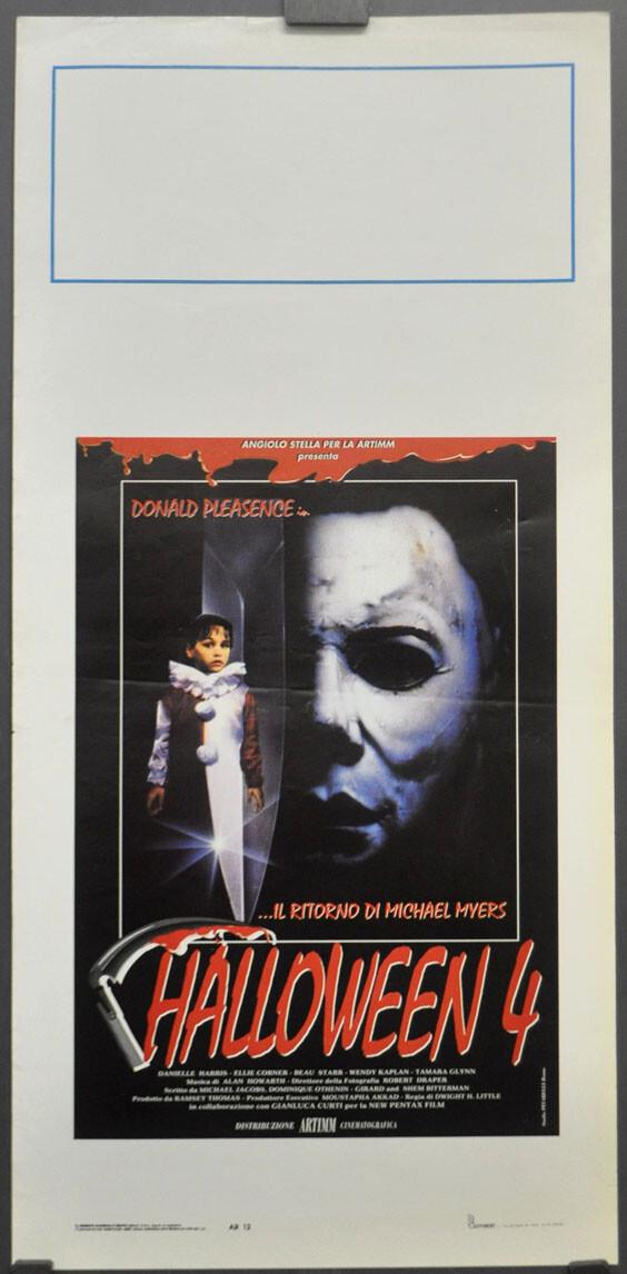 HALLOWEEN 4 THE RETURN OF MICHAEL MYERS 1988 ORIGINAL 13X28 ITALIAN MOVIE POSTER