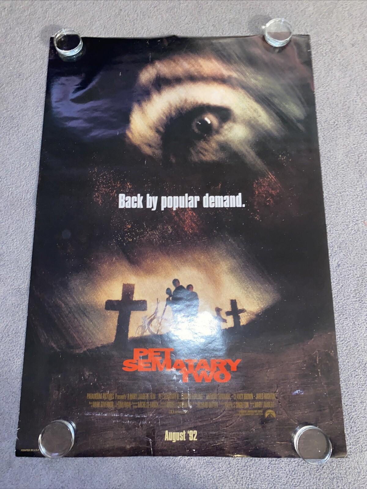 Pet Sematary Two 1992 Authentic Studio 27x40 Theatre Used Advance D/S 1-sht RARE
