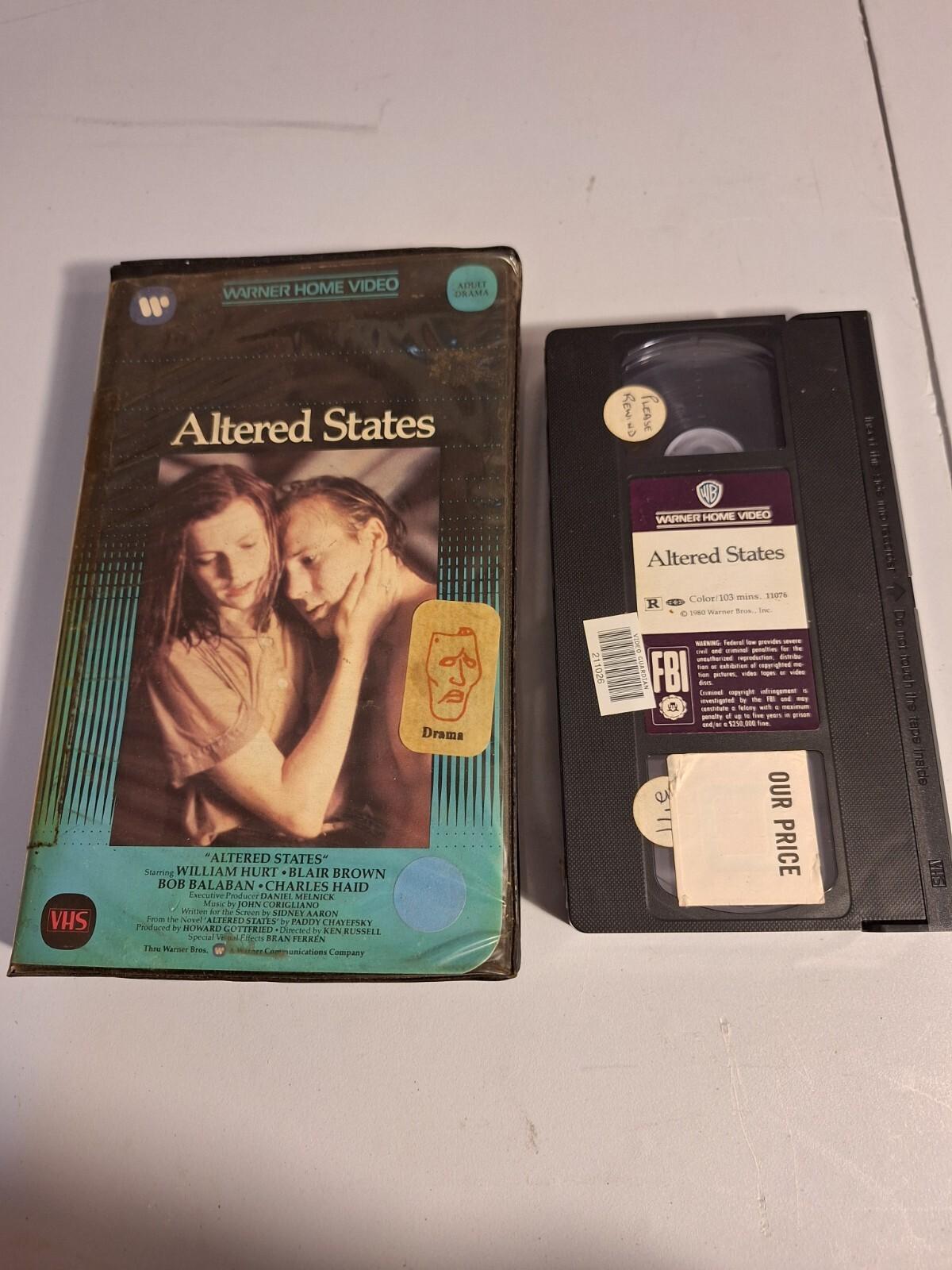 Altered States VHS Tape Warner Home Video Clamshell *Rare*Case Contains Dmg
