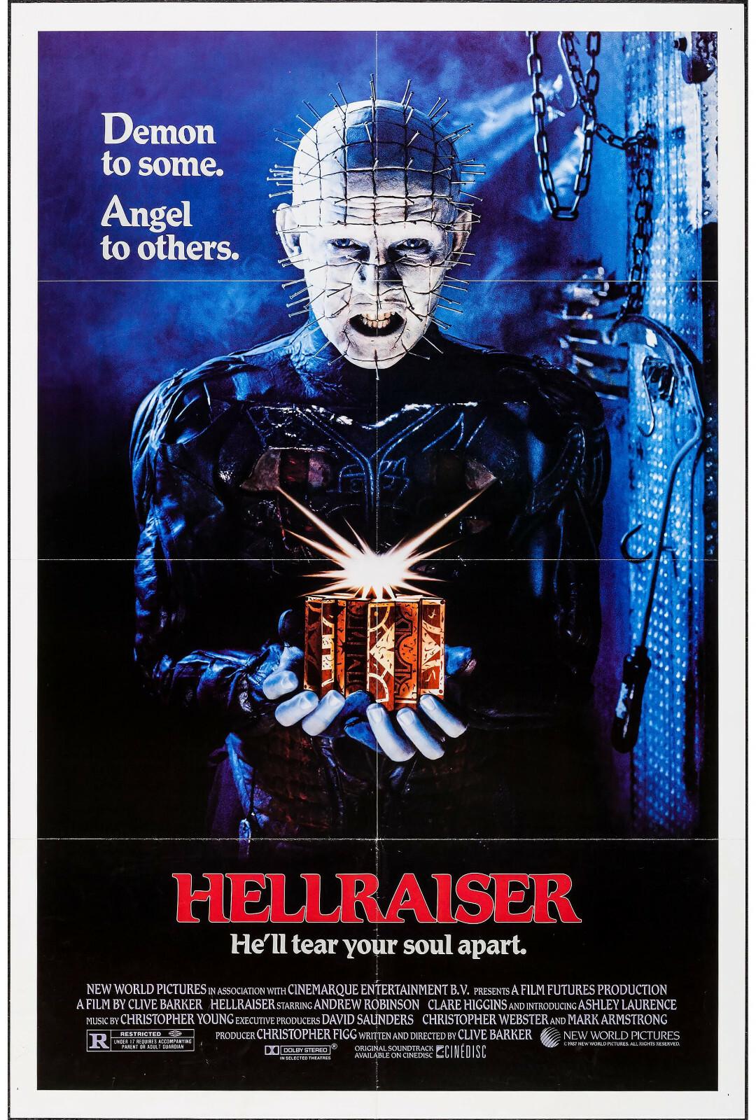 HELLRAISER original 1987 27x41 one sheet movie poster CLIVE BARKER