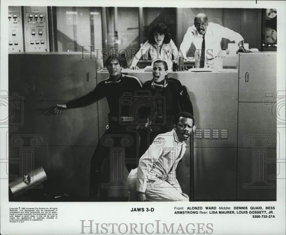 1983 Press Photo The cast members in a scene from the film "Jaws 3-D - lrp09874