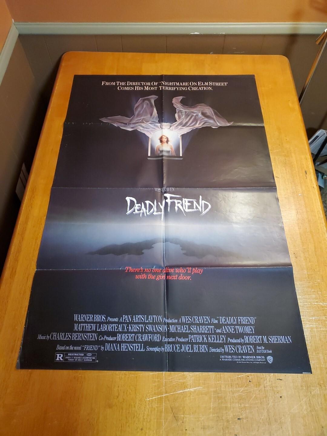 Deadly Friend Original Movie Poster  27x41  Folded Theater One Sheet 1986