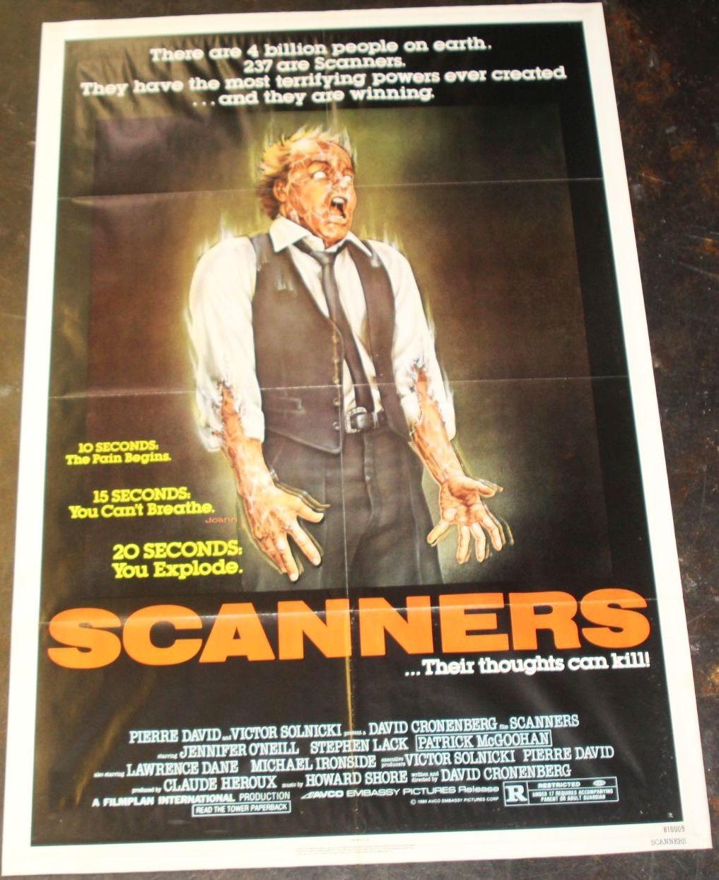 Scanners - 1981 Original 1 Sheet Movie Poster Cronenberg Sci Fi Horror #810009