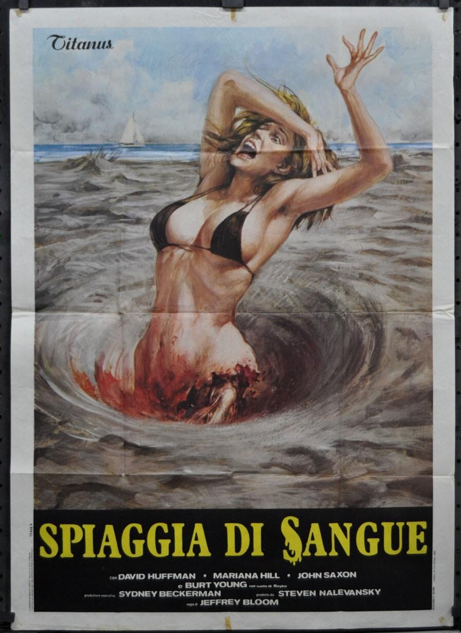 Blood Beach 1980 ORIGINAL 39X55 ITALIAN MOVIE POSTER DAVID HUFFMAN MARIANNA HILL