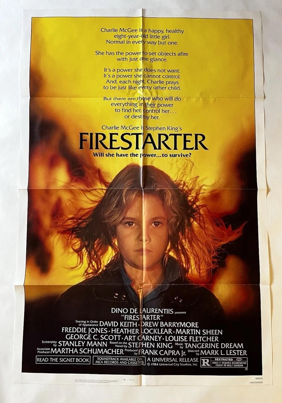 Firestarter Original US One Sheet Movie Poster 1984 Universal Stephen King