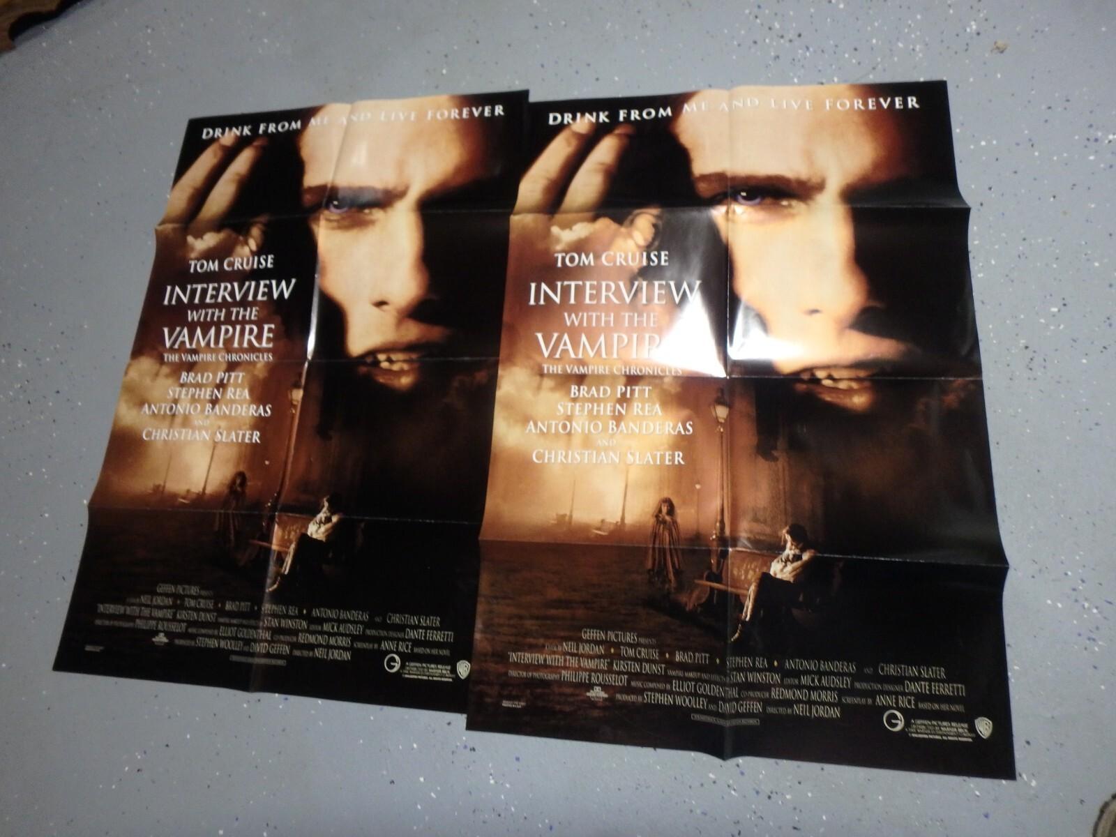 "INTERVIEW WITH THE VAMPIRE" 1994 TOM CRUISE ORIGINAL ONE SHEET POSTER SET !