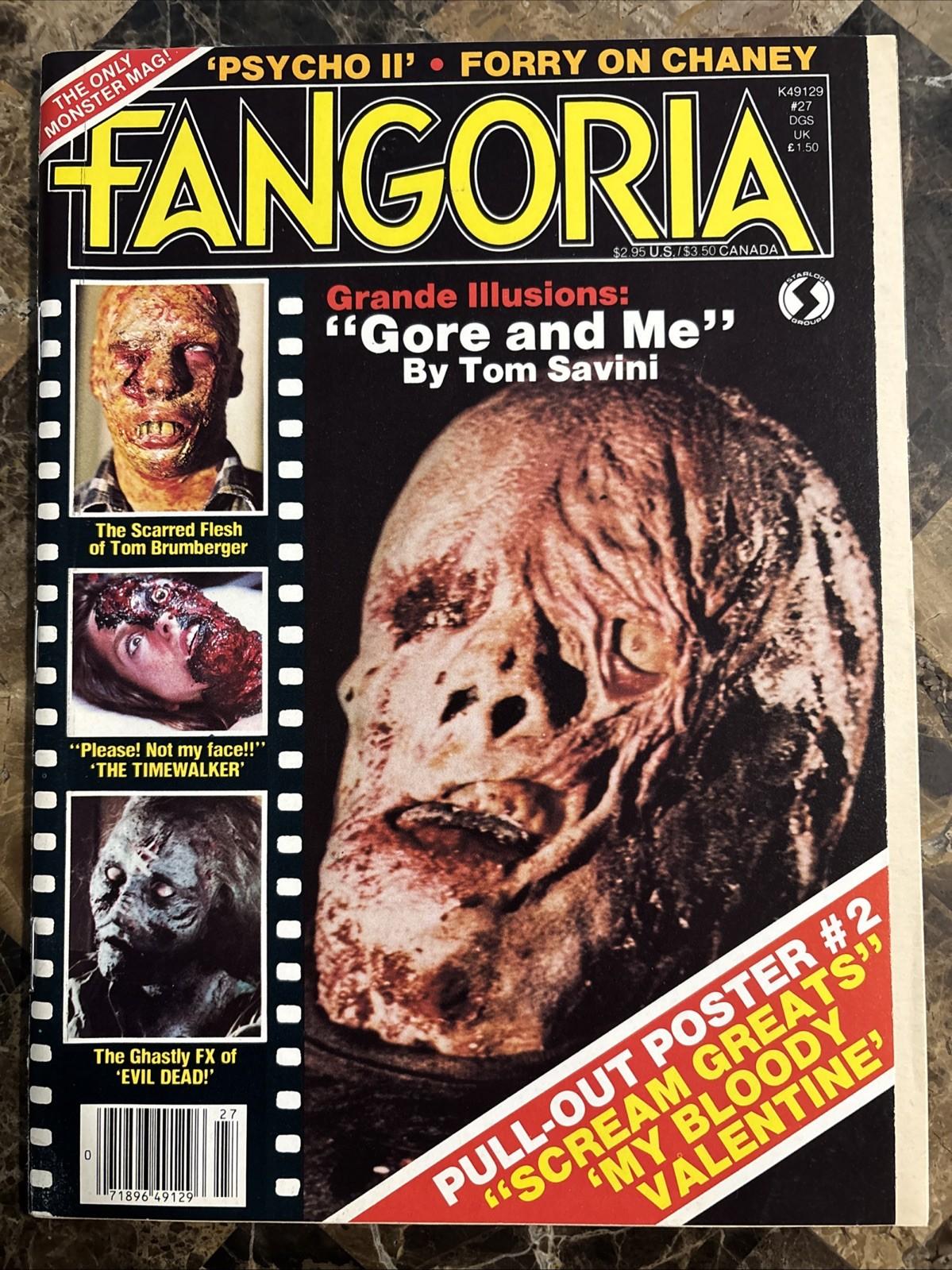 FANGORIA : ISSUE 27 : 1983 : SAVINI/EVIL DEAD/TIMEWALKER/PSYCHO 2/BRADBURY  : VF