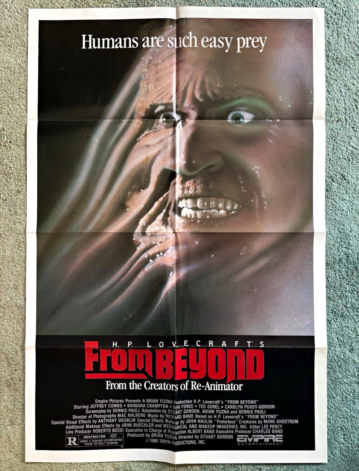 H.P. Lovecraft's From Beyond (1986) Original US One Sheet Movie Poster