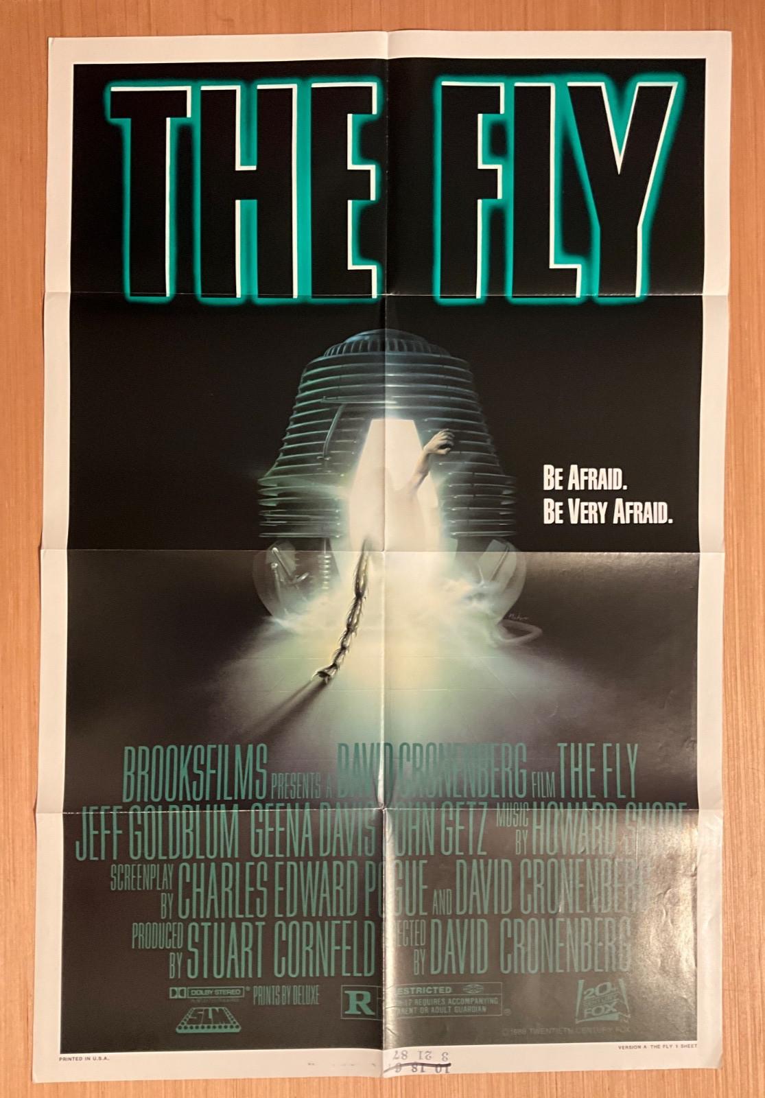 The Fly 1986 Original 1 Sheet Movie Poster Folded - Theater Used