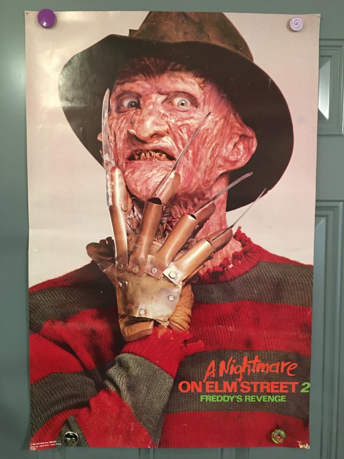 Vintage 1985 A Nightmare on Elm Street 2 Freddy's Revenge Poster 22"X34" Funky