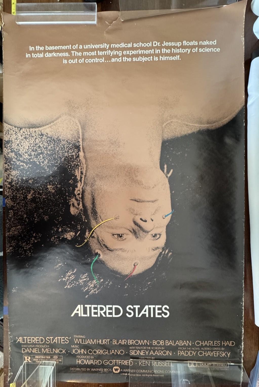 VINTAGE 1980 ALTERED STATES MOVIE ORIGINAL ROLLED PROMO DAMAGED