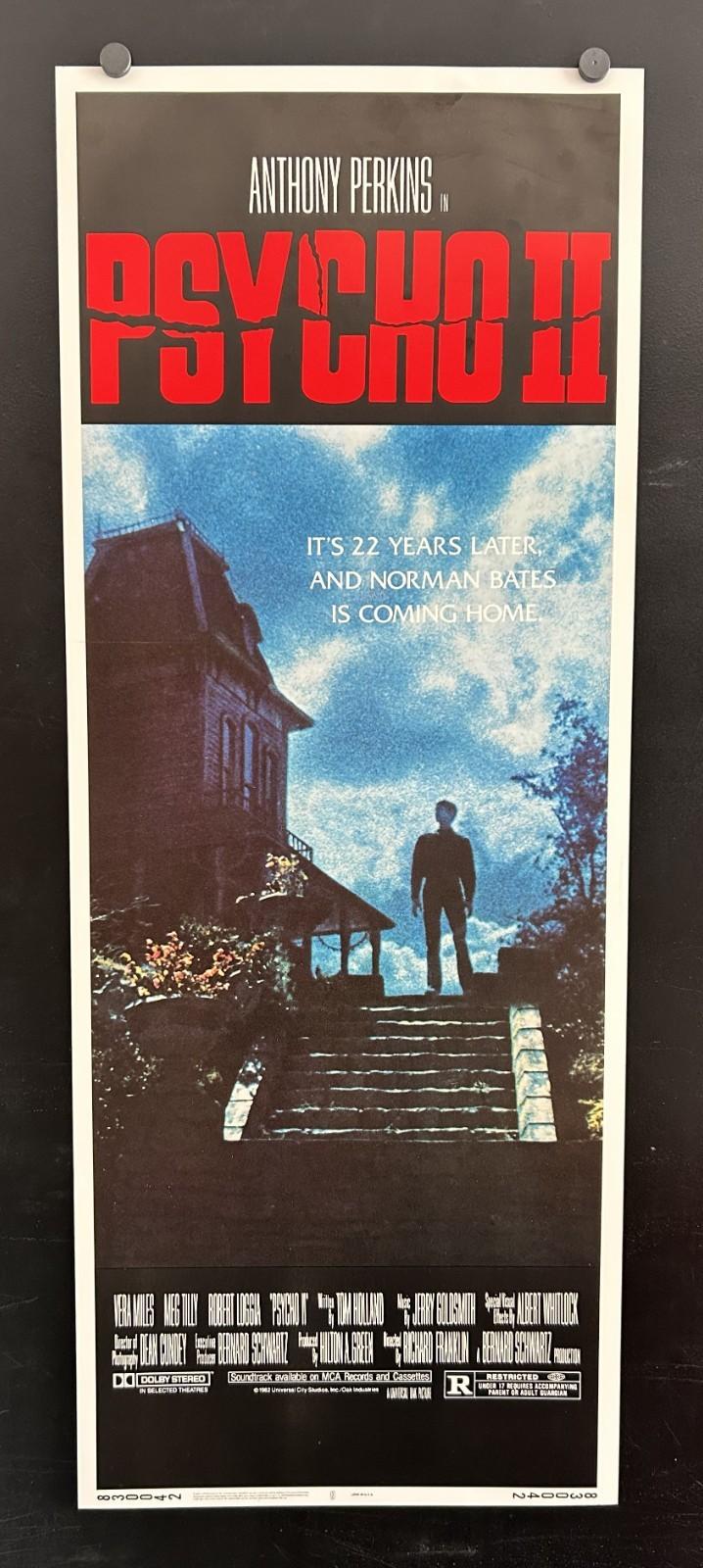 original 1983 PSYCHO 2 Movie Poster 14 x 36 ULTRA RARE SIZE! ANTHONY PERKINS