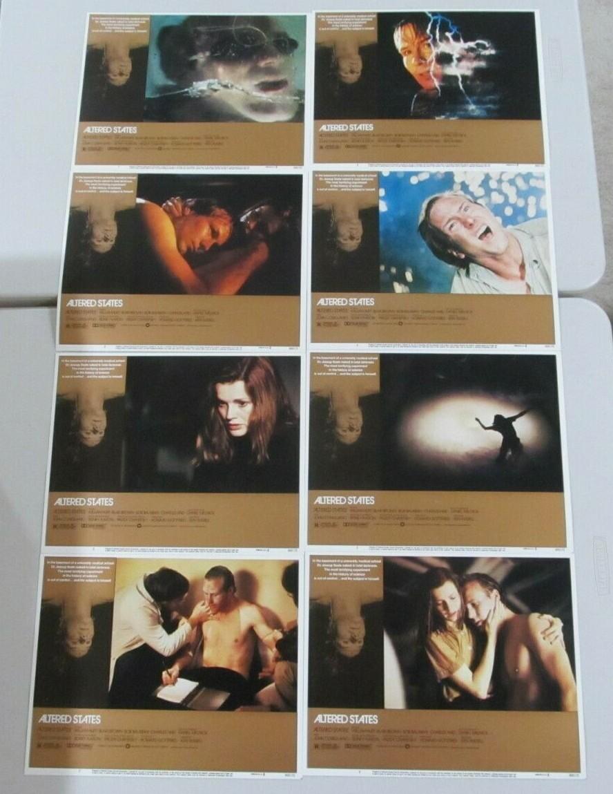 ALTERED STATES ORIGINAL 11X14 LOBBY CARD SET OF 8 KEN RUSSEL WILLIAM HURT 1980