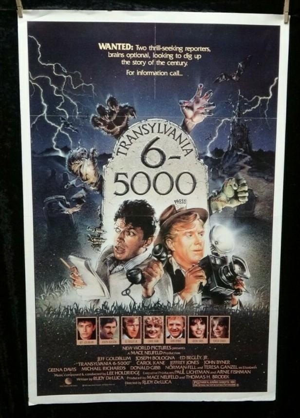 Transylvania 6-5000 🎬 Jeff Goldblum Horror Original One-sheet Movie Poster 1985
