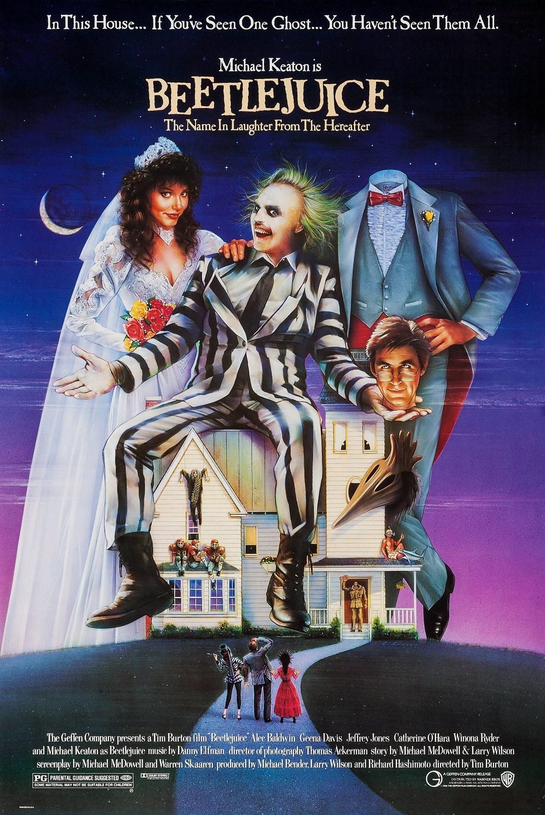 BEETLEJUICE (1988) ORIGINAL MOVIE POSTER  -  ROLLED  -  YELLOW TITLE VERSION
