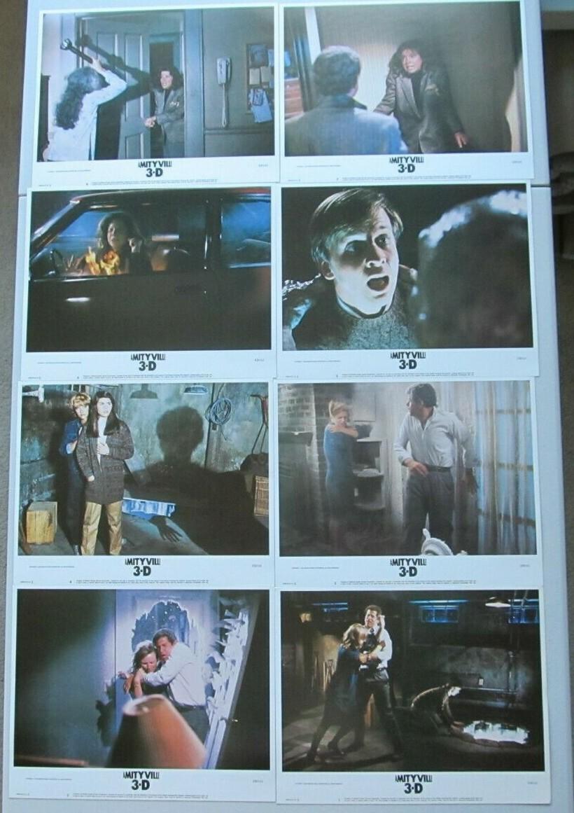 AMITYVILLE 3-D ORIGINAL 11X14 LOBBY CARD SET OF 8 TONY ROBERTS MEG RYAN 1983