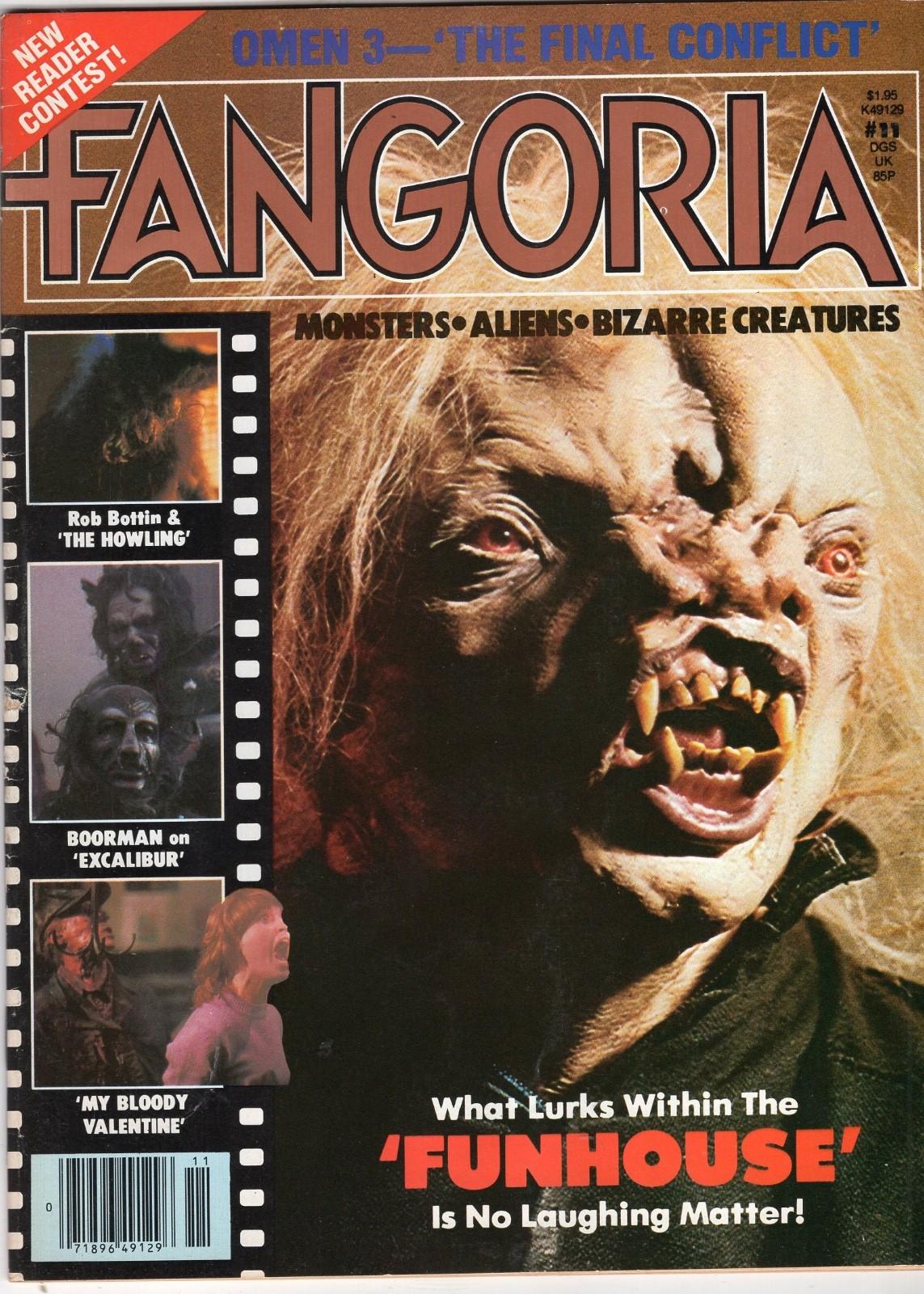 Fangoria Issue #11 February 1981 Funhouse Cover, The Howling Off White Pages VF+