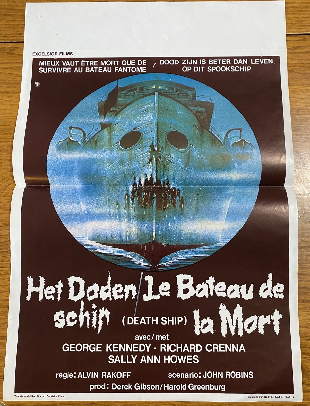 DEATH SHIP! Original Foreign Folded Movie Poster! 1980 !