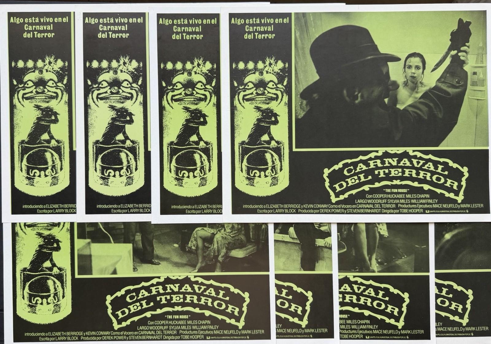THE FUNHOUSE SHAWN CARSON TOBE HOOPER MEXICAN LOBBY CARD SET UNUSED  1981