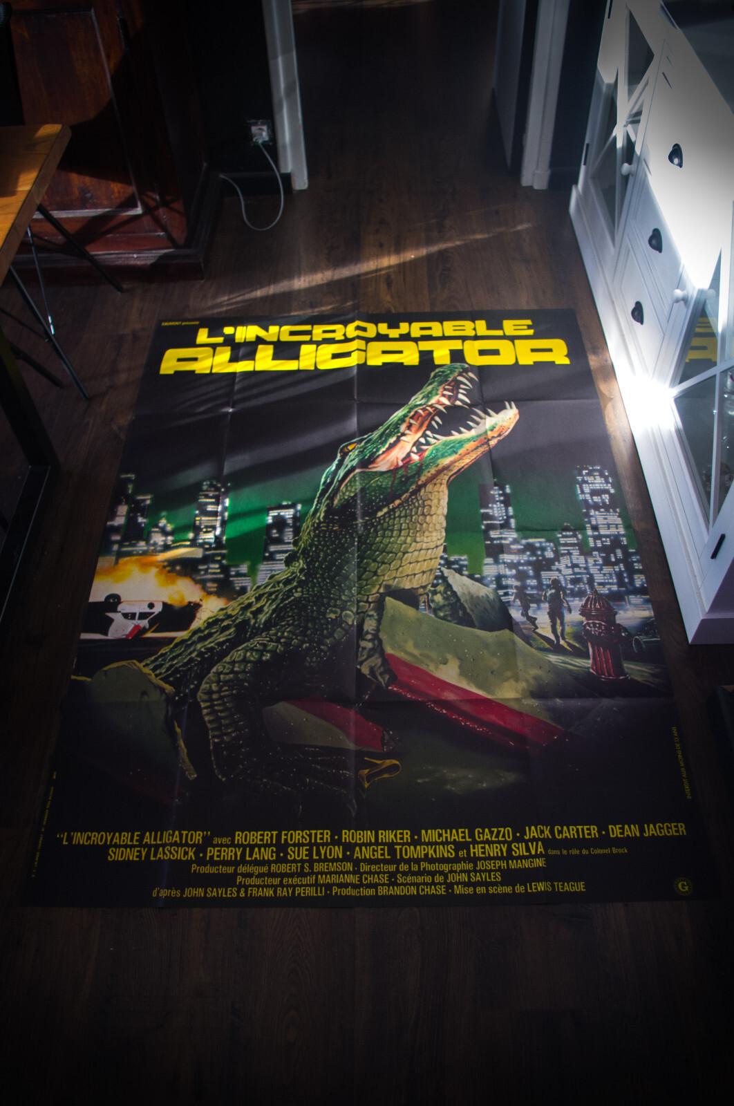 ALLIGATOR Horror Film French Grande Vintage Movie Poster Original 1980