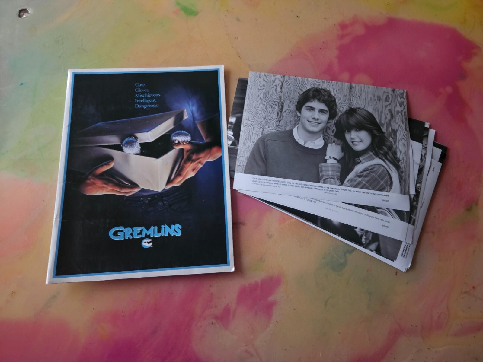 1984 GREMLINS Original Presskit w/Stills Zach Galligan HOLIDAY MONSTER HORROR