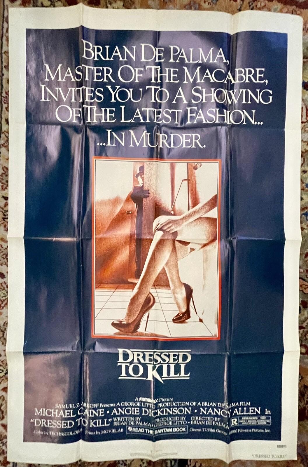 DRESSED To KILL 1980 ORIGINAL 27X41 MOVIE POSTER. Vintage Original REAL!