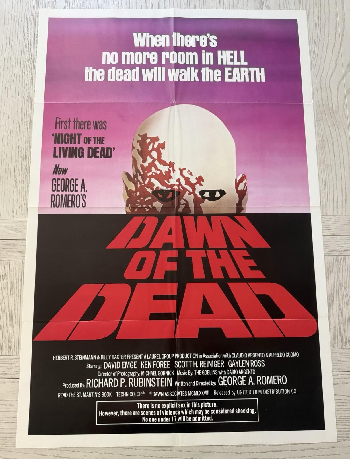 Dawn Of The Dead 1978 ORIGINAL 27X41 MOVIE POSTER GEORGE A. ROMERO RARE
