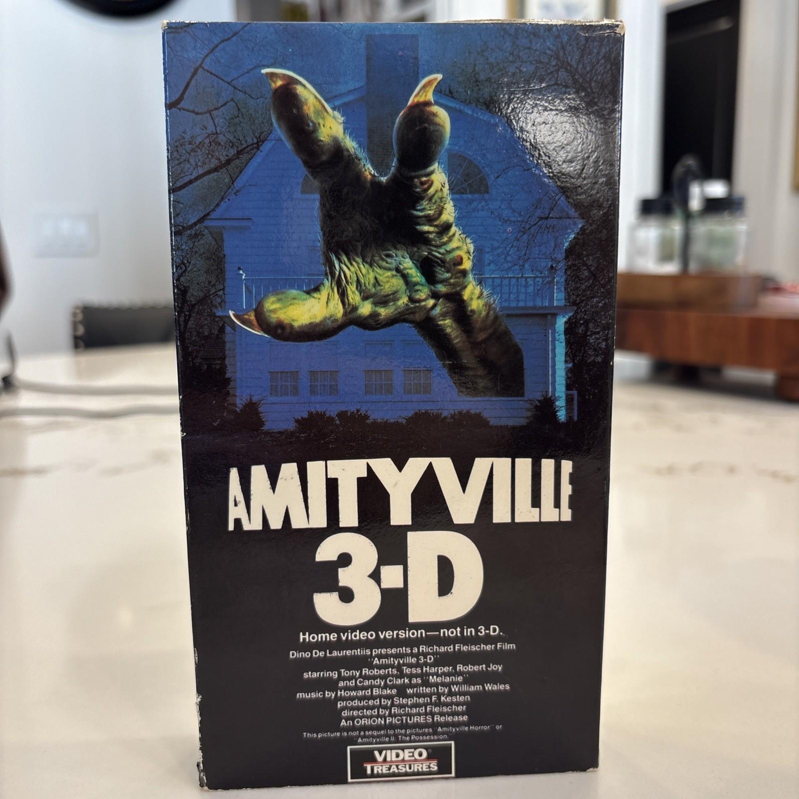 Amityville 3-D VHS, Rare Horror, ORION OOP  Home Version, Non 3-D 1989