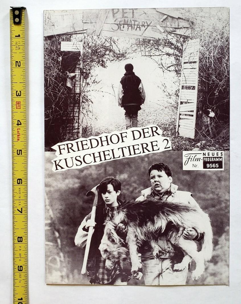 VINTAGE HORROR MOVIE PROMO PROGRAM #22 PET SEMATARY 2 STEPHEN KING CEMETERY FILM